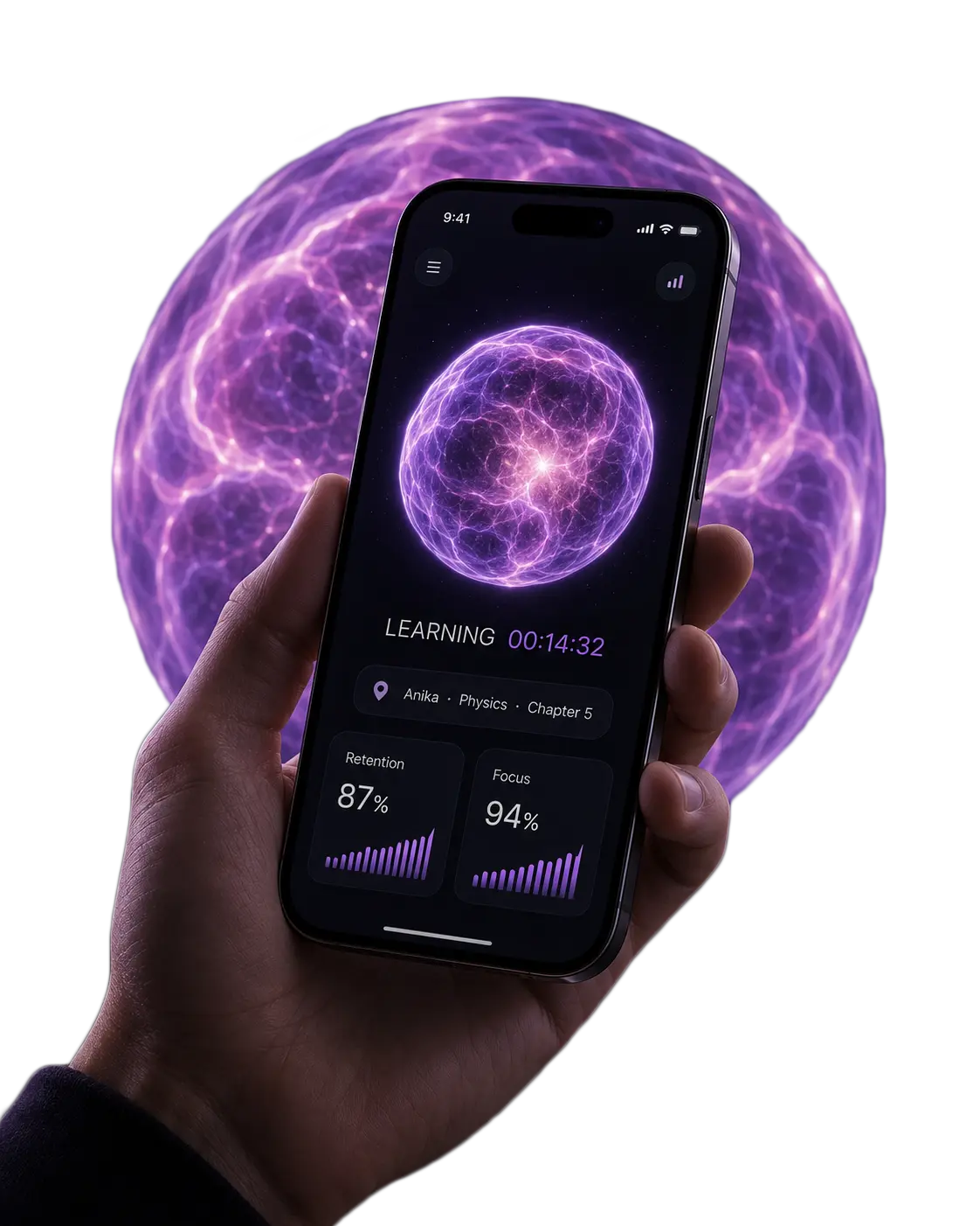 A hand holding an iPhone with the 🧠NEURO app